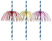 Paille en papier 'Feu d'artifice', 200mm, bleu/blanc