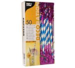 Paille en papier 'Feu d'artifice', 200mm, bleu/blanc