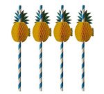 Paille en papier 'Ananas', 200 mm, bleu/blanc