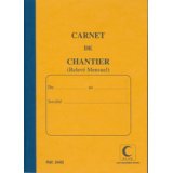 Carnet de chantier, relevé mensuel, 190 x 130 mm