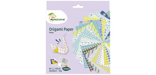 Origami Paper Flowers, 20 x 20 cm, 60F, 70g - Multicolore