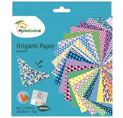 Origami paper geometric, 20 x 20 cm, 60f, 70g - multicolour