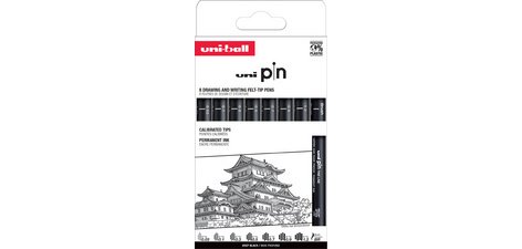 Feutre technique PIN ASP011, set de 8