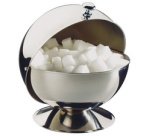 Sucrier boule à couvercle coulissant, acier inoxydable