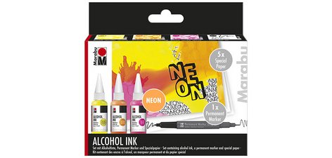 Encre permanente Alcohol Ink, set fluo 'NEON'