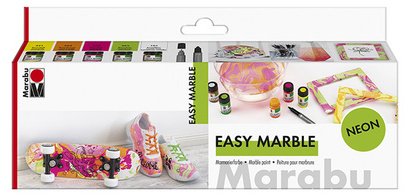 Peinture à marbrer 'easy marble', set fluo NEON