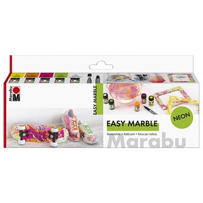 Marmerverf 'easy marble', NEON fluo set