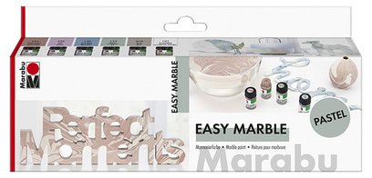 Peinture à marbrer 'easy marble', set PASTEL