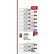 Set de peinture acrylique 'PASTLL', 12 x 12 ml