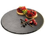 Plat à tarte en ardoise naturelle, rond, anthracite