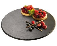 Leisteen taartplateau, rond, diameter: 320 mm, antraciet