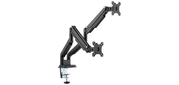 Support double écran universel, fixation par serrage