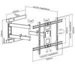Support mural pour TV Full Motion, pour 93,98 cm