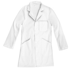 Werkjas Wonday unisex 100% katoen 190g/m² wit, kunststof knopen