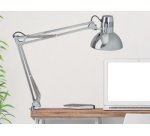 Lampe de bureau study chrome, sans ampoule