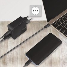 Chargeur secteur USB avec 2 ports USB, noir