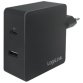 Chargeur secteur USB avec 2 ports USB, noir
