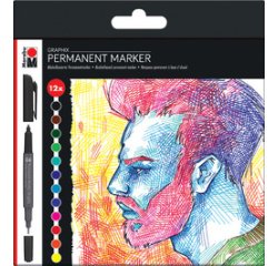 Marqueur permanent Graphix 'SIGNIFICANT', étui de 12