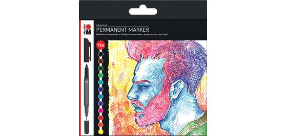 Marqueur permanent Graphix 'SIGNIFICANT', étui de 12