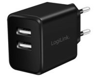 Chargeur secteur USB, 2x USB, 12 watts, noir
