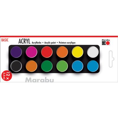 Set de peinture acrylique 'BASIC', 12 x 3,5 ml