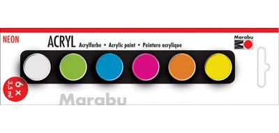 Set de peinture acrylique 'NEON', 6 x 3,5 ml