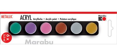 Set de peinture acrylique 'METALLIC', 6 x 3,5 ml