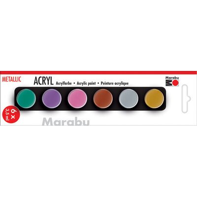 Set de peinture acrylique 'METALLIC', 6 x 3,5 ml