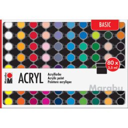 Set de peinture acrylique 'BASIC', 80 x 3,5 ml