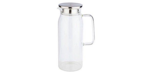 Glass carafe with lid, 1.5 liters, glass/stainless steel