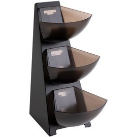 Distributeur portions MULTI-RACK, 3 étages, inox, noir