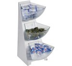 Buffet dispenser rek MULTI RACK, 3 niveaus, roestvrij staal