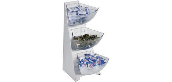 Buffet dispenser rek MULTI RACK, 3 niveaus, roestvrij staal