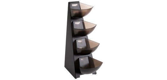 Distributeur portions MULTI RACK, 4 éages, inox, noir