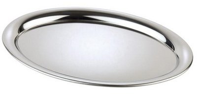 <table><tr><td>Ovales Tablett, Kaffeehaus, Edelstahl</td></tr></table>