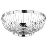 Round bread and fruit basket