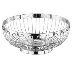 Round bread and fruit basket