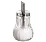 Sucrier, avec tube doseur, acier inoxydable/verre