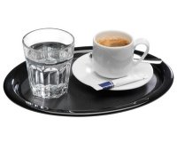 Plateau de service KAFFEEHAUS, ovale, en mélamine noir