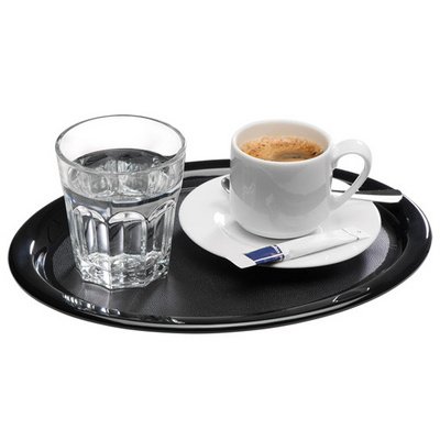 Dienblad KAFFEEHAUS ovaal in zwart melamine