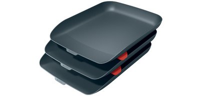 Set corbeilles à courrier Cosy, A4, polystyrène, gris