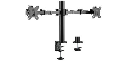 Bras support double, longueur du bras: 380 mm, noir