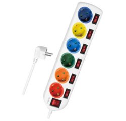 Multiprise, 6 prises avec 7 interrupteurs