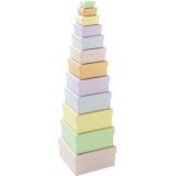 Boîtes en carton PASTEL, carré, assortiment de 12