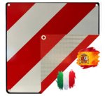 Panneau de signalisation 2en1, 500 x 500 mm, blanc/rouge