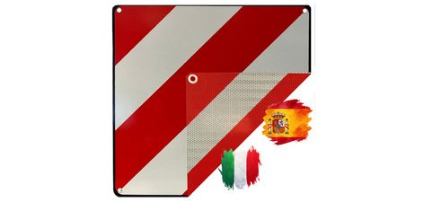 Panneau de signalisation 2en1, 500 x 500 mm, blanc/rouge