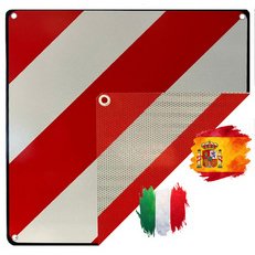 Panneau de signalisation 2en1, 500 x 500 mm, blanc/rouge