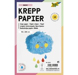 Rouleau de papier crêpon BASIC, 500 mm x 2 m, assorti