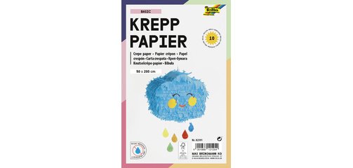 Rouleau de papier crêpon BASIC, 500 mm x 2 m, assorti