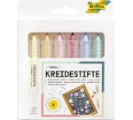 Crayon craie PASTEL, couleurs assorties, étui de 6